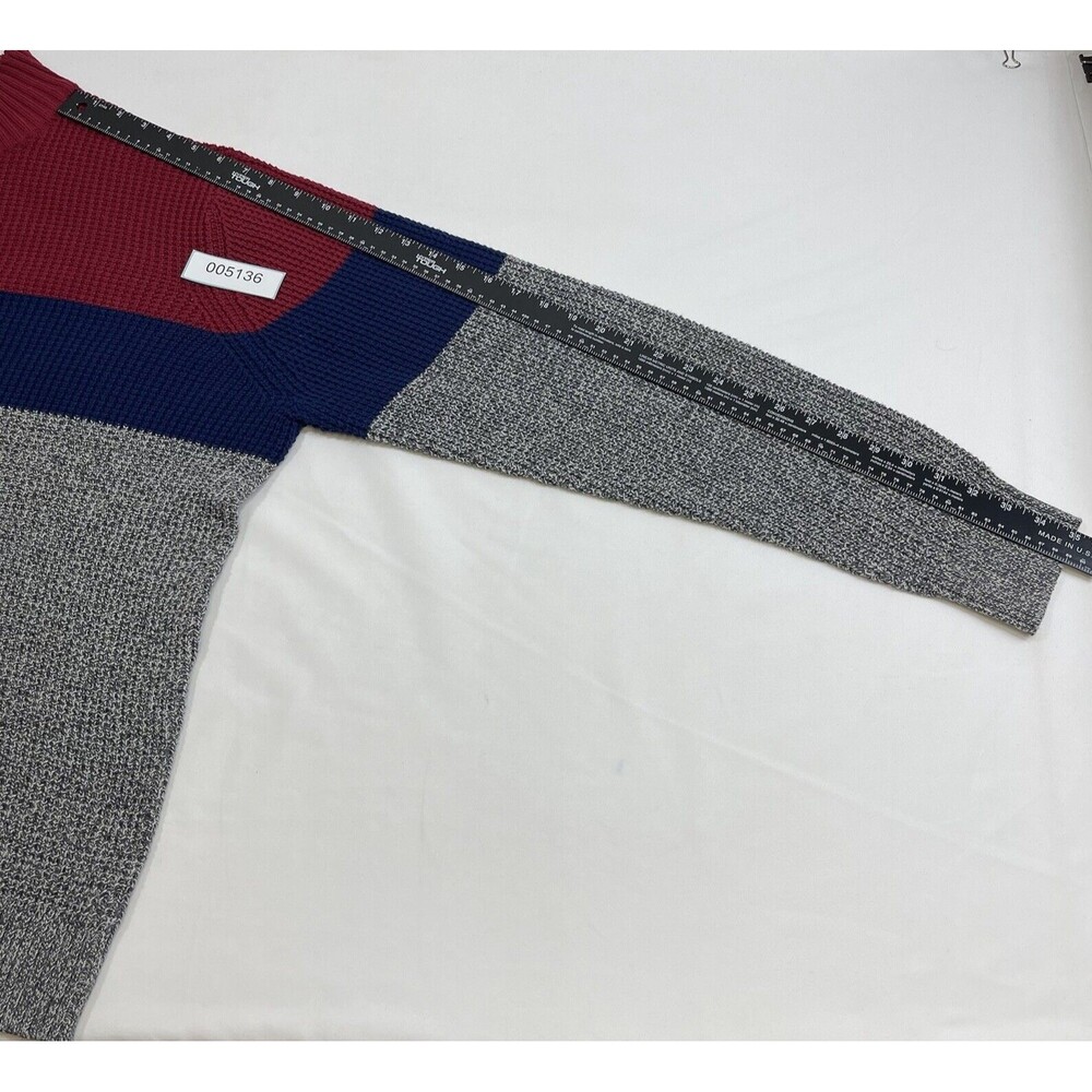 Izod Sweater Mens L Multicolor Color Block Shelter Island Stripe Preppy Casual - Picture 9 of 10